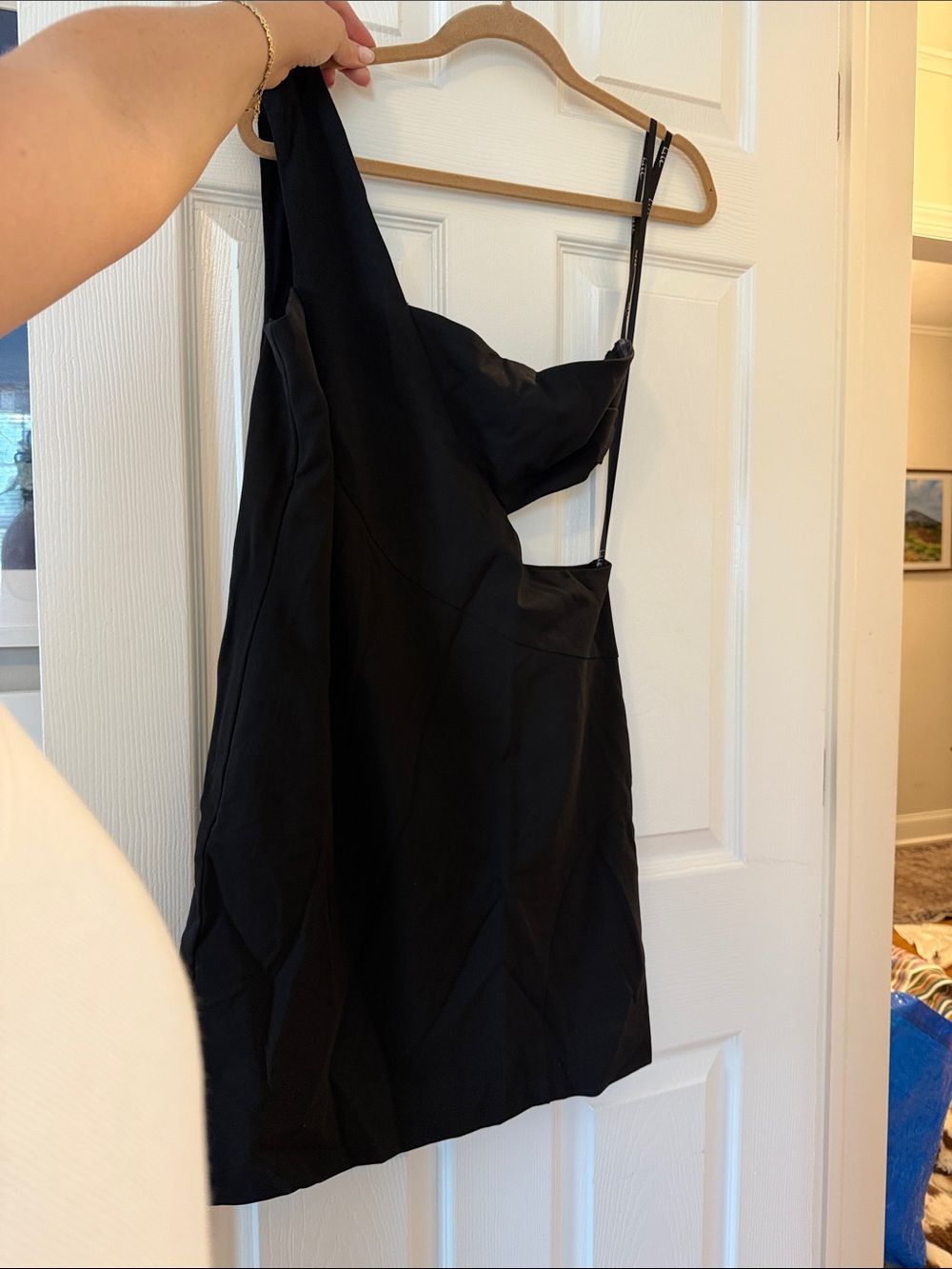 Black One-Shoulder Mini Dress